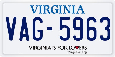 VA license plate VAG5963