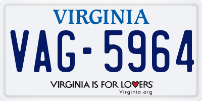 VA license plate VAG5964