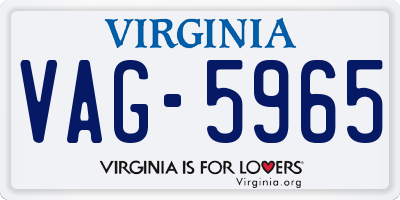 VA license plate VAG5965