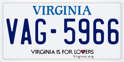 VA license plate VAG5966