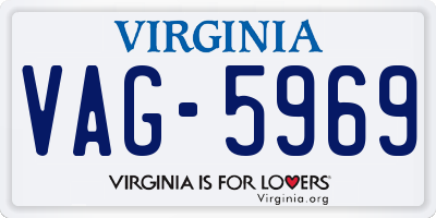 VA license plate VAG5969