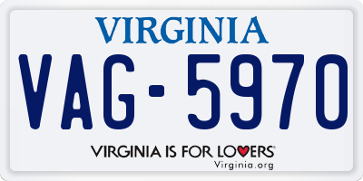 VA license plate VAG5970