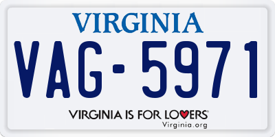 VA license plate VAG5971