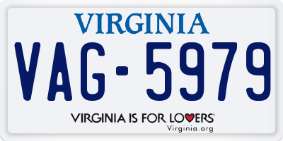 VA license plate VAG5979