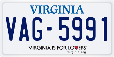 VA license plate VAG5991