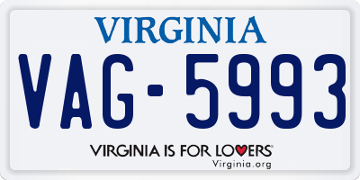 VA license plate VAG5993