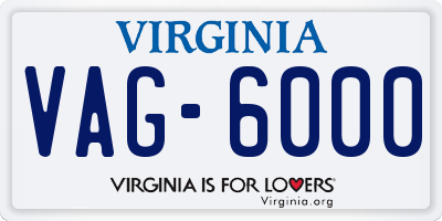 VA license plate VAG6000