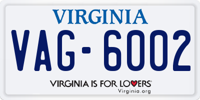 VA license plate VAG6002