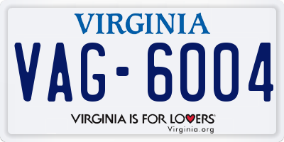 VA license plate VAG6004