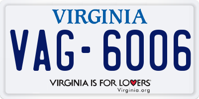 VA license plate VAG6006