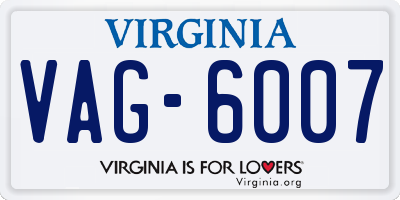 VA license plate VAG6007