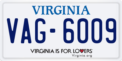 VA license plate VAG6009