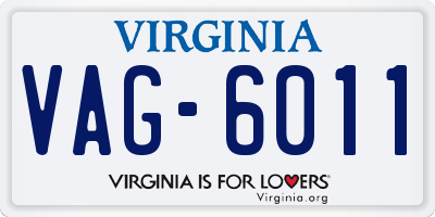 VA license plate VAG6011