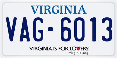 VA license plate VAG6013