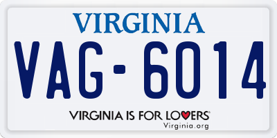 VA license plate VAG6014