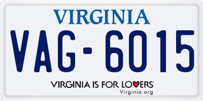 VA license plate VAG6015