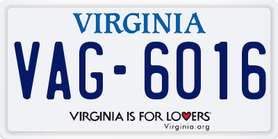 VA license plate VAG6016