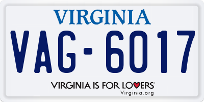 VA license plate VAG6017