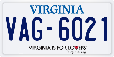 VA license plate VAG6021