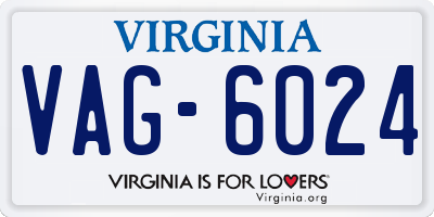 VA license plate VAG6024