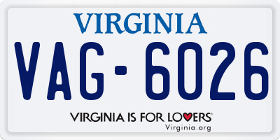 VA license plate VAG6026