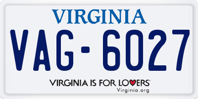 VA license plate VAG6027