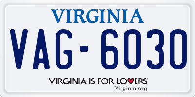 VA license plate VAG6030