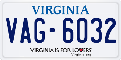 VA license plate VAG6032