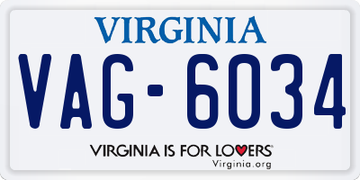 VA license plate VAG6034