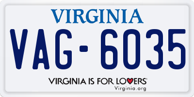 VA license plate VAG6035