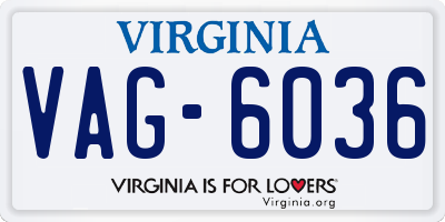 VA license plate VAG6036