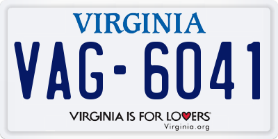 VA license plate VAG6041