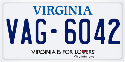 VA license plate VAG6042