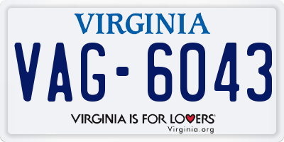 VA license plate VAG6043