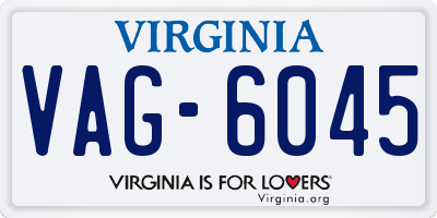 VA license plate VAG6045