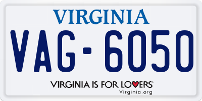 VA license plate VAG6050