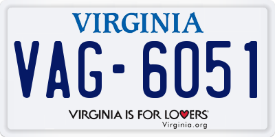 VA license plate VAG6051