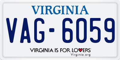 VA license plate VAG6059
