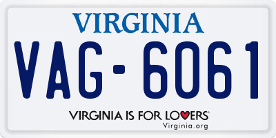 VA license plate VAG6061