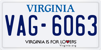 VA license plate VAG6063