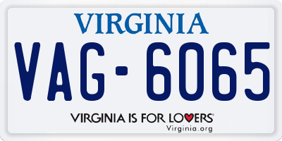 VA license plate VAG6065