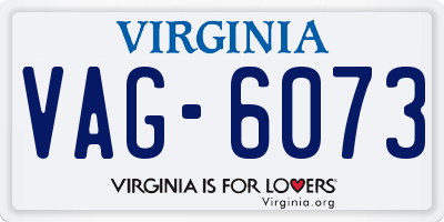 VA license plate VAG6073