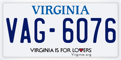 VA license plate VAG6076