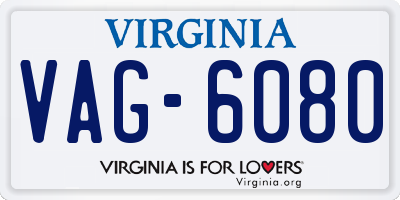 VA license plate VAG6080