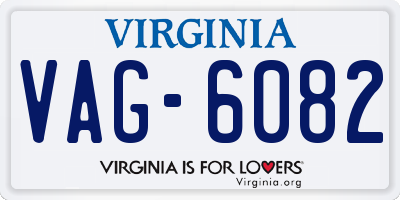 VA license plate VAG6082