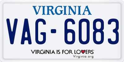 VA license plate VAG6083