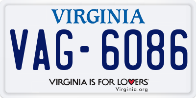 VA license plate VAG6086