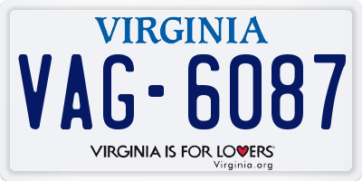 VA license plate VAG6087