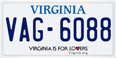 VA license plate VAG6088