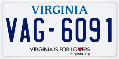 VA license plate VAG6091